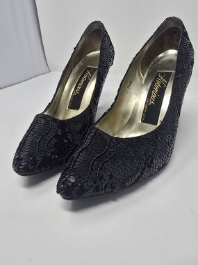 Vintage Notorious Sequin Stiletto Heels - Size 7.5B